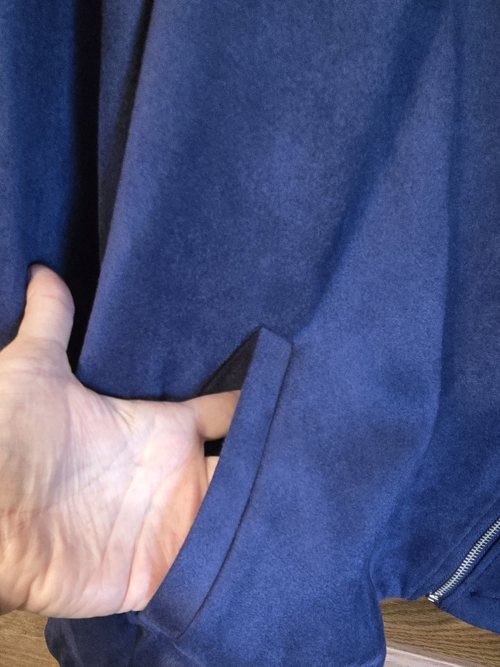 LC Lauren Conrad Blue Suede Moto Jacket - Picture 6 of 10